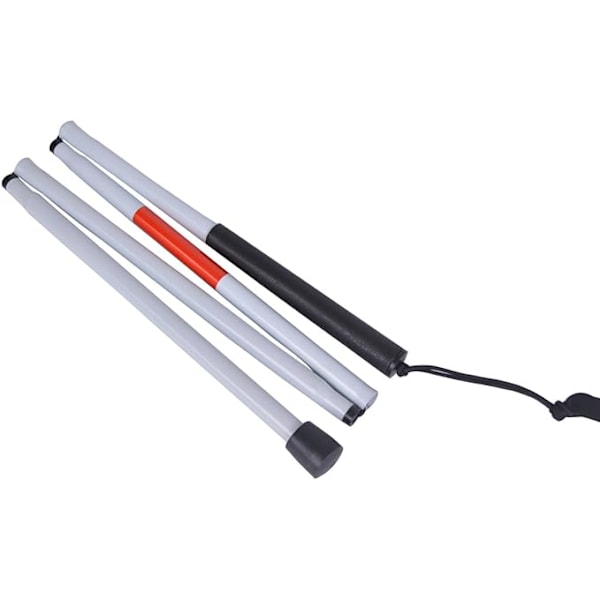 4 sektioner Hopfällbar Blindkäpp Reflex Röd Hopfällbar Gångkäpp, ZQKLA