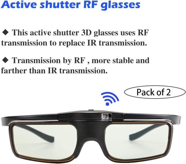 3D-briller, RF Ladbare Aktive Lukkerbriller Passer, ZQKLA