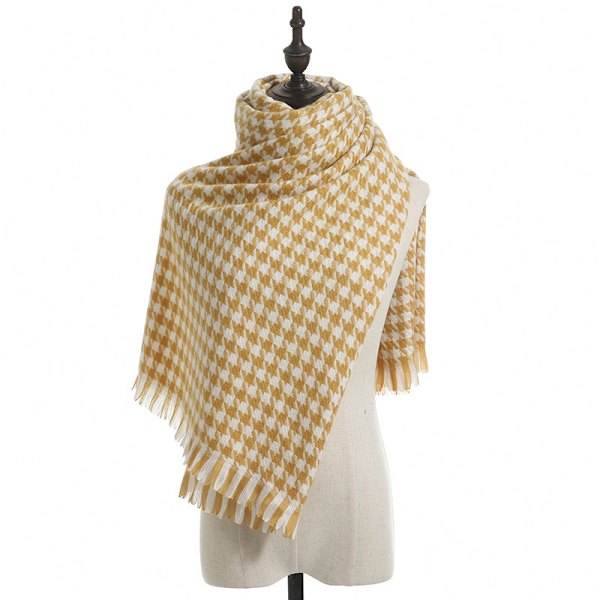 Rutig Damscarf - Lång Vinterpläd Halsduk för Kvinnor, ZQKLA