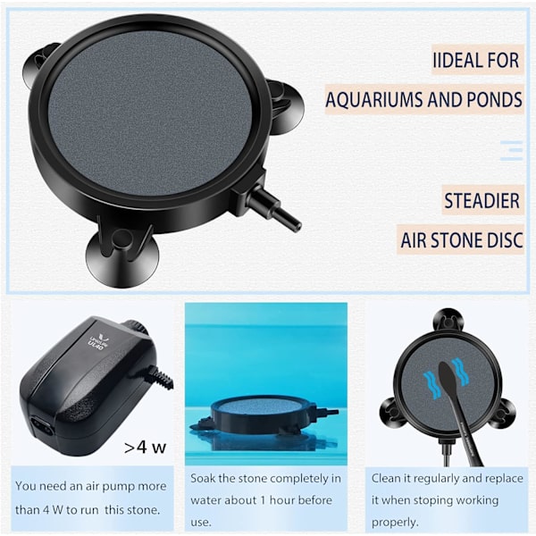 10CM Luftsten Disk Boble Diffuser med Sugekopper til Pu,ZQKLA