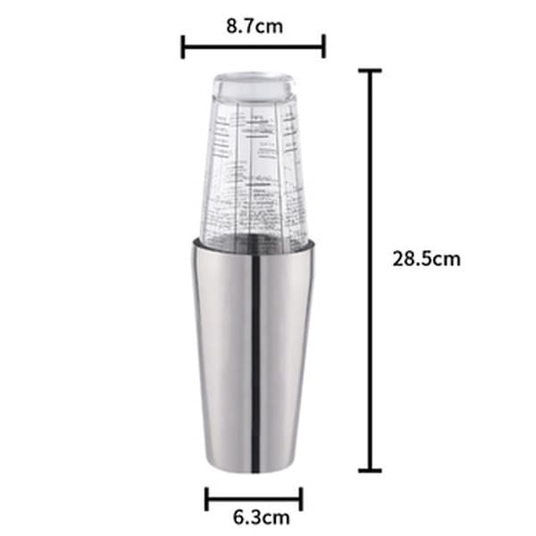 Dewenwils 2 I 1 Cocktail Shaker i Rustfrit Stål Bestående Af Glas