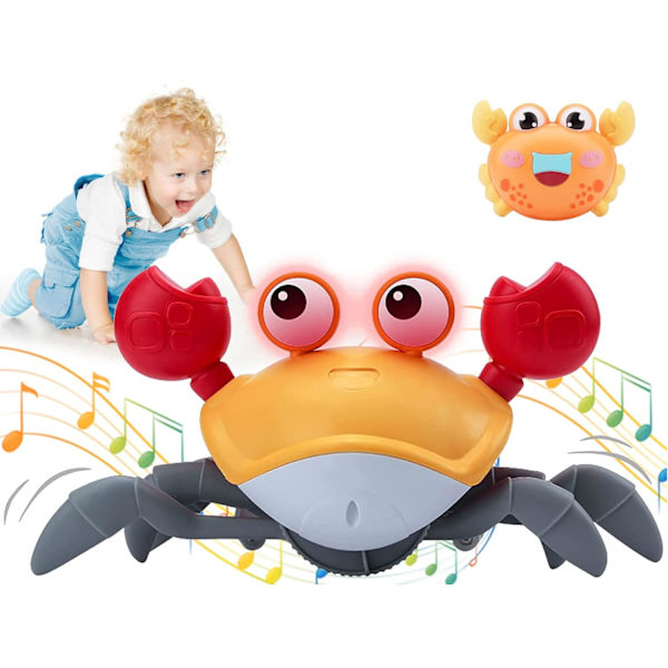 Krypande Krabba Babyleksak, Interaktiv Mage-Tid Krabba Leksak med Musik