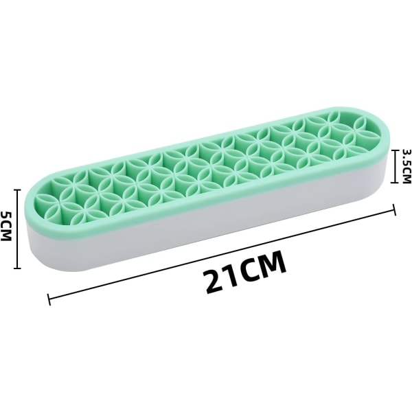 2 ST Grön silikon sminkborste och kosmetiska förvaringslådor