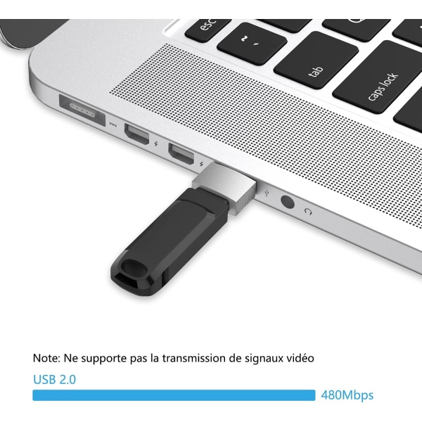 USB-C Hunn til USB Hann Adapter (2-pakning), USB-C Hunn til U,ZQKLA