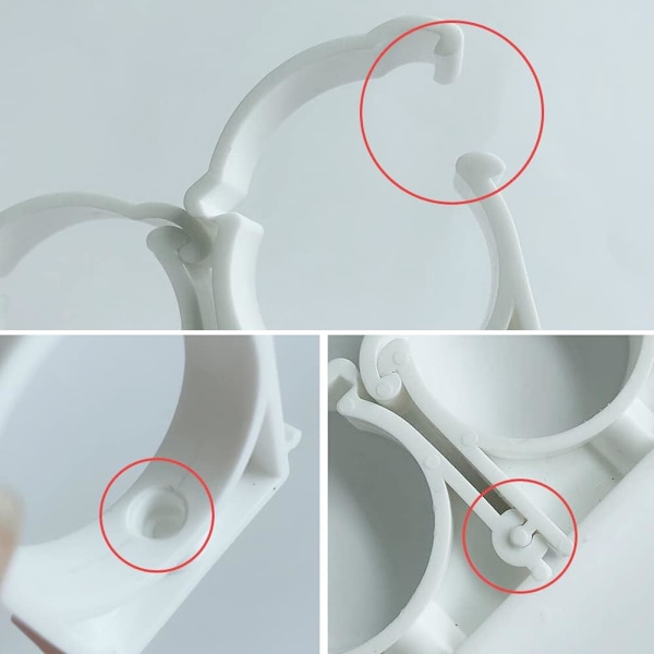 12-pakks slangeklemme med indre diameter 40 mm, enkelt diameter, Plas,ZQKLA