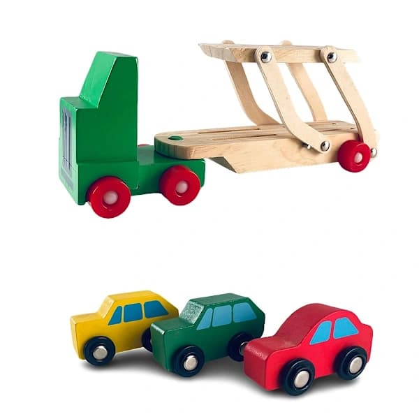 Biltransport i træ med 3 biler, su