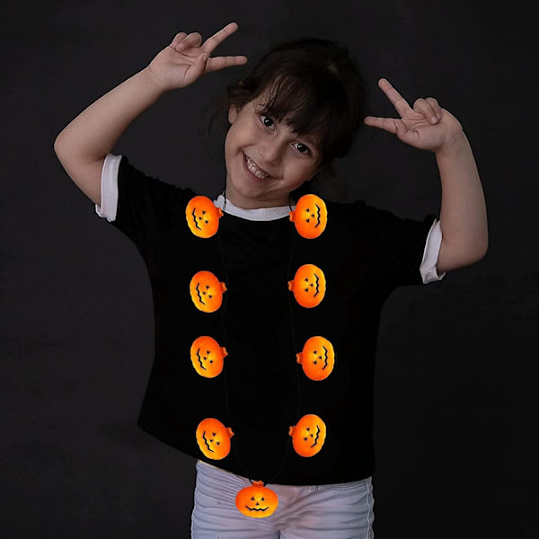 2 kpl Kurpitsa Valo-kaulakorut, Halloween Kurpitsa Kaulakoru, ZQKLA