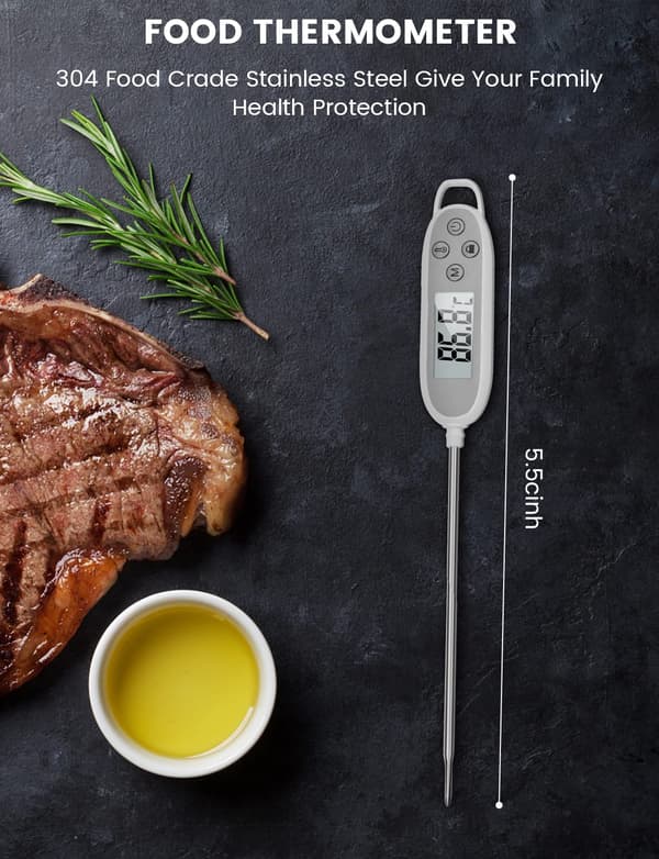 Digital Kötttermometer, Kökstermometer Digital Avläsning, ZQKLA