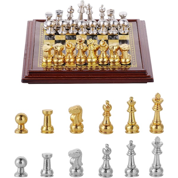 Miniatyr Dukkehustsjakksett, Mini Sjakkbrett, ZQKLA