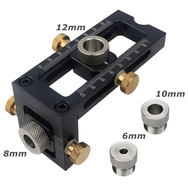 2 i 1 Justerbar Treskrujigg, 4 Hull Bor Guide Kit