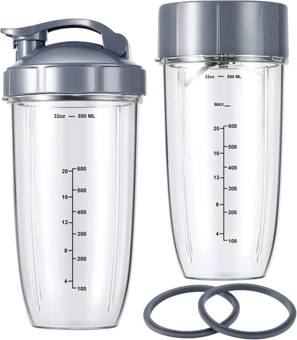 7 deler Blenderbeger & Bladutskiftningsssett 32oz Stor kopp med