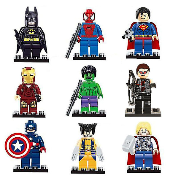 9 kpl Marvel Avengers Super Hero Comic Building Block -hahmot Dc Minifigure -lelulahja