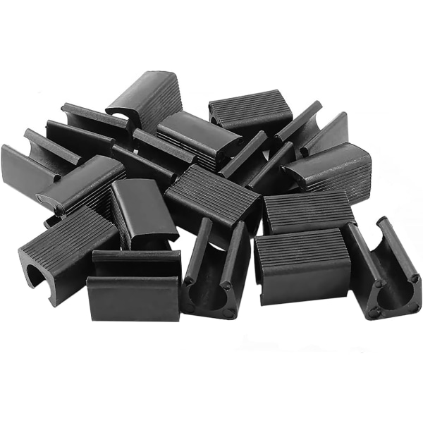 20-pack Plast U-formade Stolsbensglid 12mm Diameter Svart, ZQKLA