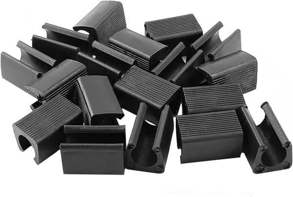 20 stk. Plastik U-formede Stolebensglidere 12 mm Diameter Sort, ZQKLA
