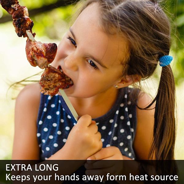 Vartaat Ruostumattomasta Teräksestä, BBQ Kebab Lihavartaat Sarja 12 KPL,BB,ZQKLA