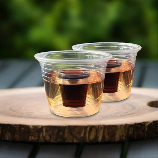 100 stk. Bløde klare plastik bomber-kopper til Jager Blaster Power Bombs 3oz
