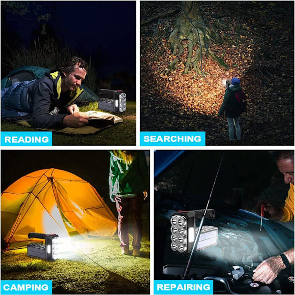 Latautuva Aurinkopaneeli-Taskulamppu 8 LED:llä ja COB-Sivuvaisteella, Hig,ZQKLA