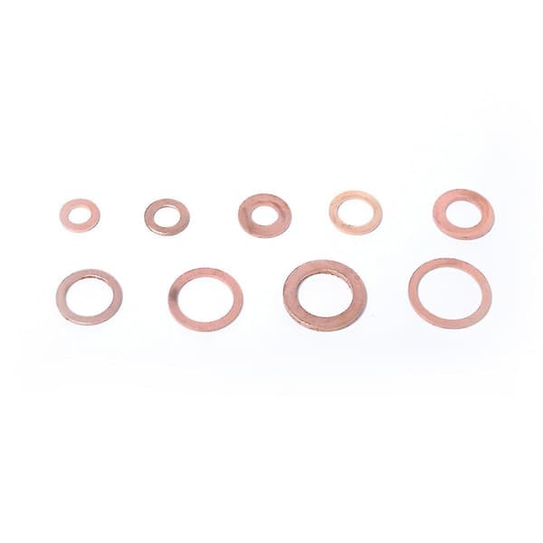 200 stk kobberpakning flat skive rund 1mm1.5mm tykk rød kobberpakning kobberpakning