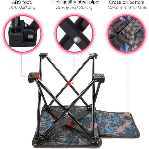 Små Bärbara Campingfällbara Stolar, Mini Stol Vikbar A,ZQKLA