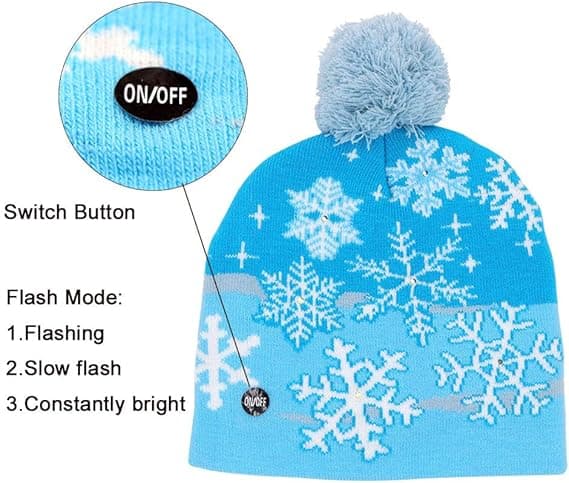 LED Lysende Julehatte Julemanden Grim Hat Beanies 10 C,ZQKLA