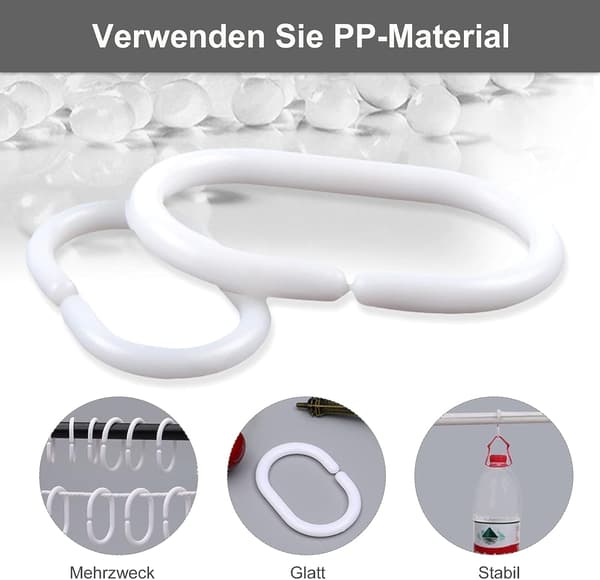Duschdraperiringar klara, 36-pack, transparenta, 4,6 x 2,9 ,ZQKLA