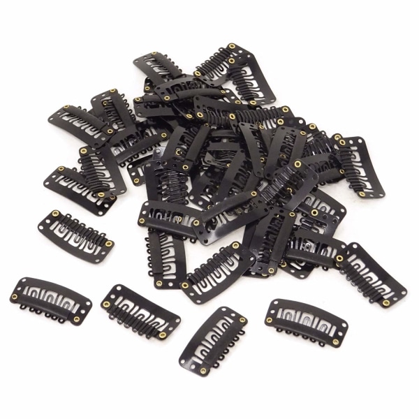 50 delar 6-stift U-formade clips för hårförlängning - 3,3 cm/1,3 tum