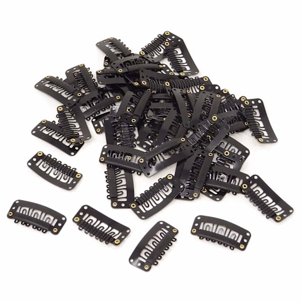 50 stk. 6-tanns U-formede klips for hår extensions - 3,3 cm/1,3 tommer