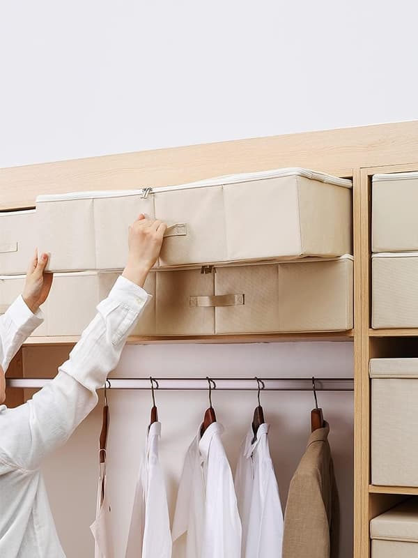 Opbevaringspose til Tøj og Dyner, Stor Sammenfoldelig Opbevaringspose til Under Sengen
