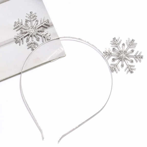 2 Julehårbøjler Xmas Rhinestone Snefnug Hårbånd Cr,ZQKLA