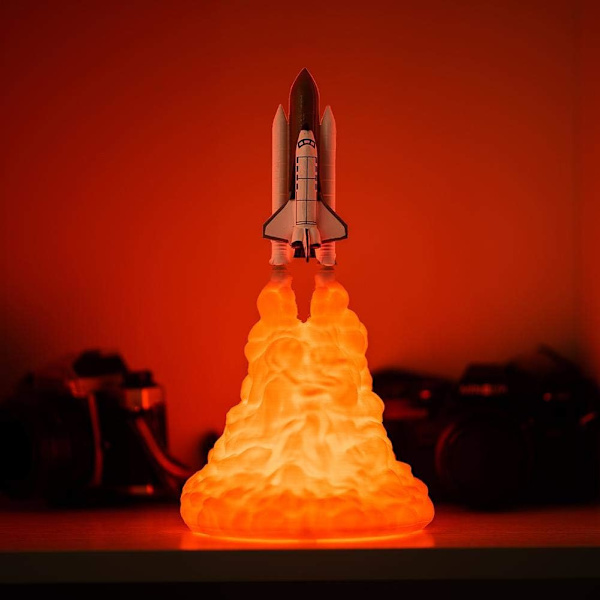 3D Print Raketlampe, Rumfærge Lampe Natlys, med U, ZQKLA