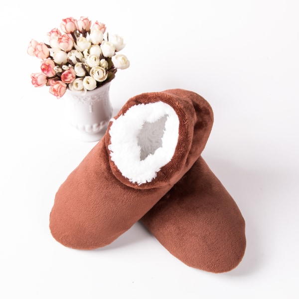 Sorte, Herre Slippersokker Vinter Varme Fuzzy Foret Anti-Slip S,ZQKLA