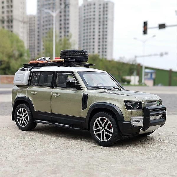 1/24 Range Rover Defender Legeret Bilmodel Støbt Metal Legetøj Offroad Køretøjer Model Simulation Lyd Lys Samling K Blue B