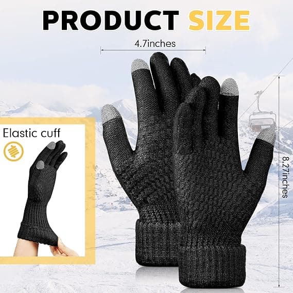 4 Par Dam Vinter Touch Screen Handskar Varma Fleecefodrade, ZQKLA