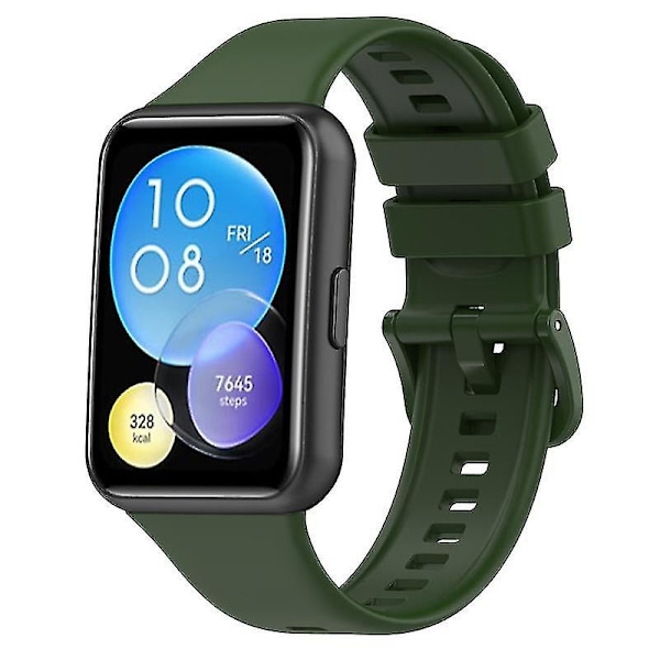 Silikone urrem til Huawei Watch Fit 2, vandtæt udskiftningsarmbånd Turquoise, Army Green Style J Huawei Watch Fit 2