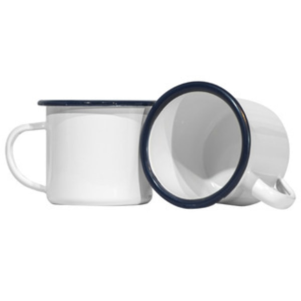 Vintage Muggset, Retro Mugg, Gammaldags Mugg, Metallisk, (Vit, ZQKLA)
