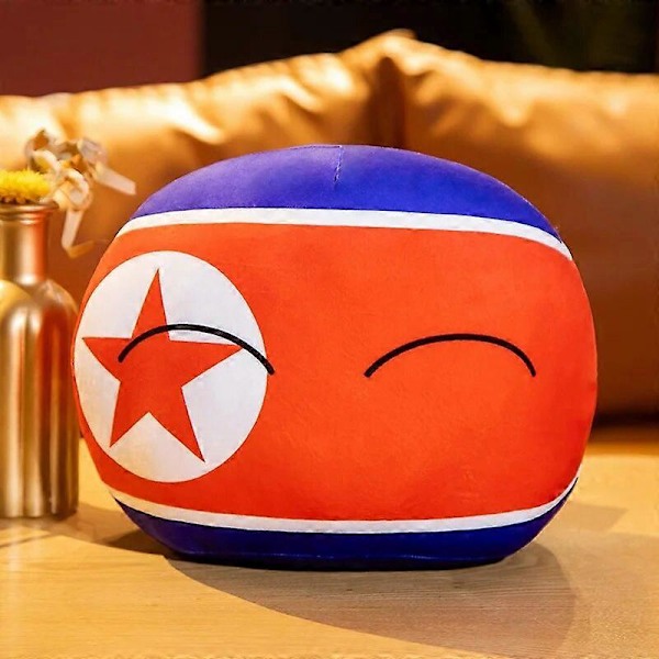10/30/40CM Nationalflagga Plyschleksak Kawaii Landsflagga Boll Docka Mjuk Vadderad Kudde Barn Gåva Julklapp Soffdekor North Korea about 40cm