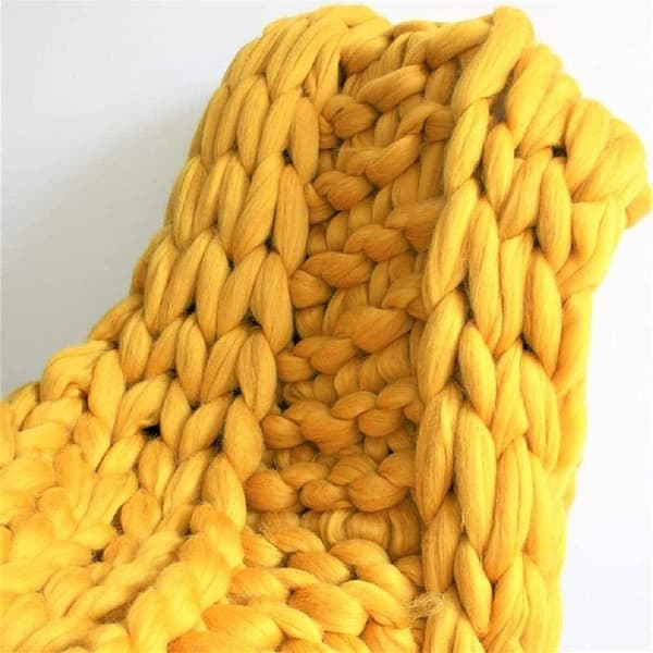 Stor, chunky strikket pledd 100*100cm, ZQKLA