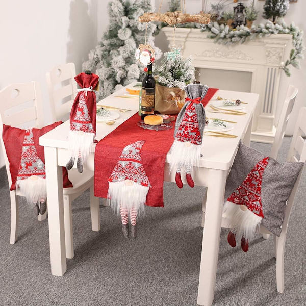 Juledug, 180 cm linned bordskåner klud Santa C, ZQKLA