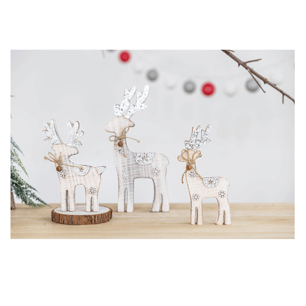 Rensdjursdekoration | Farmhouse Juldisplay Set för Mantel, C,ZQKLA