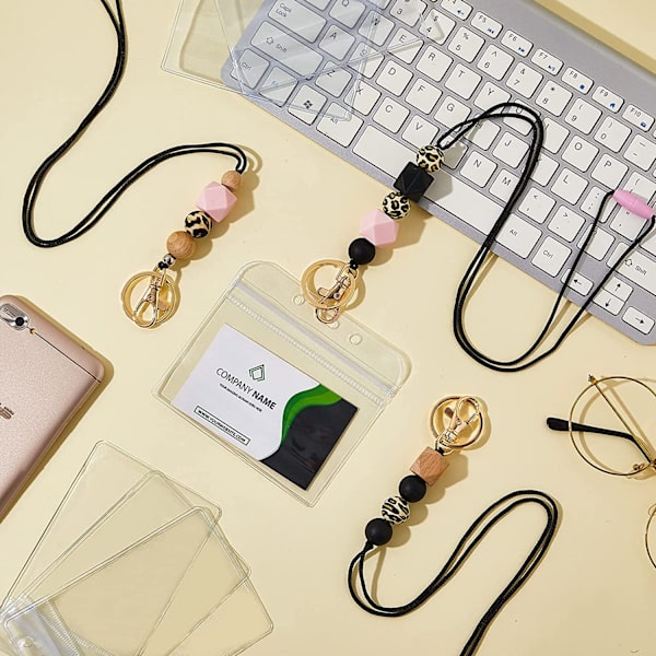 Set med 3 Utdragbara Lanyard för Lärare med Badgehållare, ZQKLA