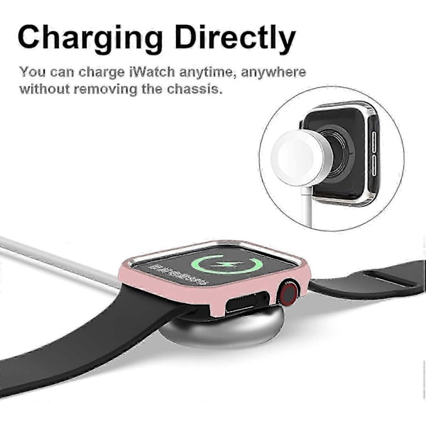 Anti-ridse Metal Bumper Cover til Iwatch Serie 4/5/6 Pink 40mm