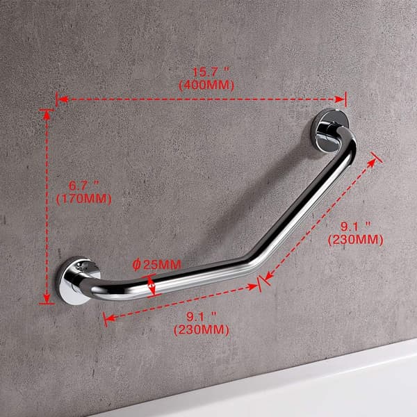 Brusegreb 40 cm, Badeværelsesgreb, Krom, Rustfrit, S,ZQKLA