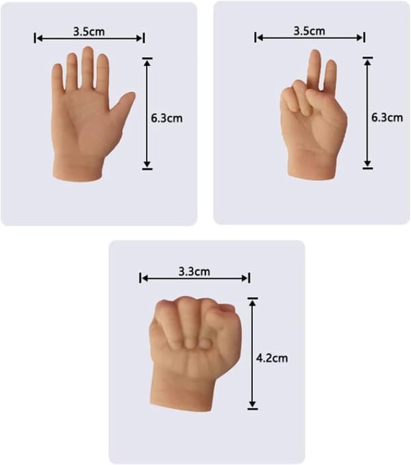 6 stk. Tiny Finger Hands, Sjove og Skæve Mini Fingertip Kattehandsker