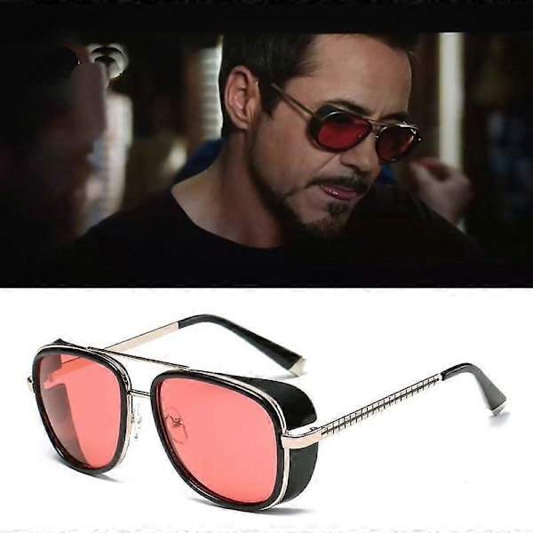 Iron Man 3 Matsuda TONY Stark aurinkolasit miehille Rossi-pinnoitteella retro Vintage Designer aurinkolasit Oculos Masculino Gafas del UV400 9-XY62-C1