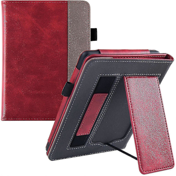 Kreativt etui med stativ, kompatibelt med 6,8 tommer Kindle Paperwhite 11. generation 2021 Red Gray