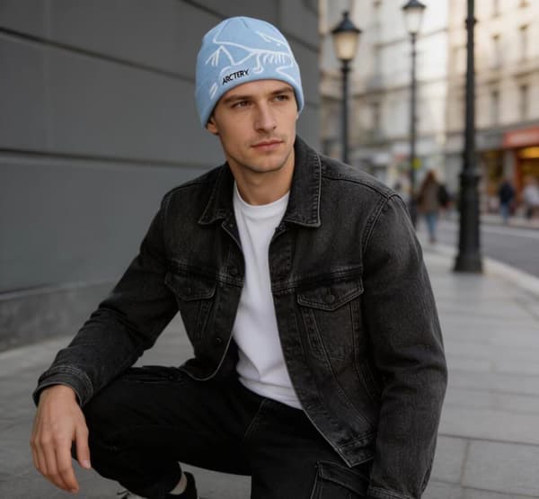 Arc'teryx Bird Head Toque Mössa Olivgrön Merinoull Stickad Vintermössa Unisex A Light blue