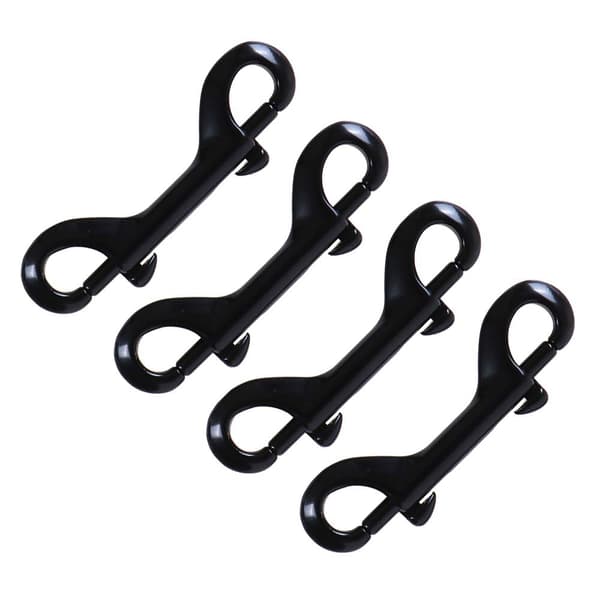 Set med 4 kraftiga dubbeländade karbinhakar - Svart, ZQKLA