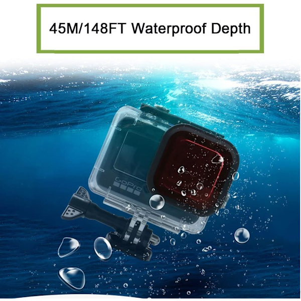 Vandfast etui til GoPro Hero 9 Hero 10 Actionkamera Sort, ZQKLA
