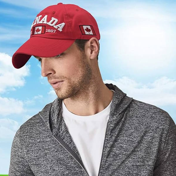 100% bomulds Canada EST1867 broderet ahornblad flag cap/hat | En størrelse | Justerbar rem