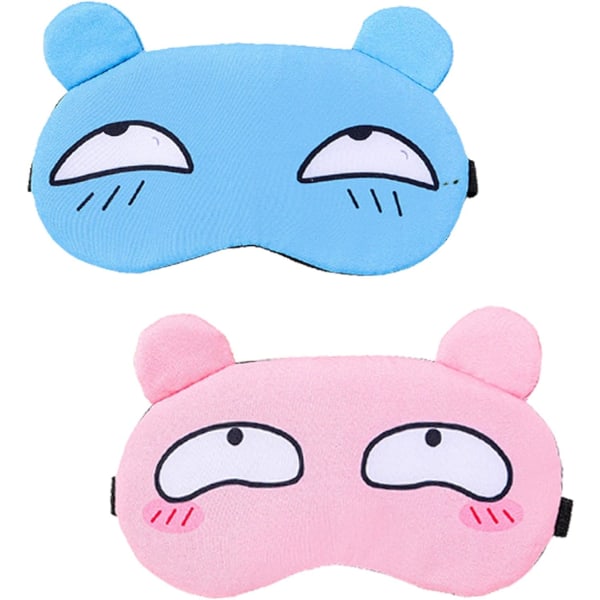 2stk Søt Sovende Blindfold Myk Fluffy Cover Eye Blindfold,ZQKLA